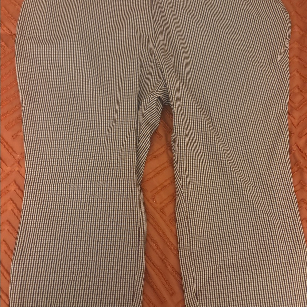 Women's plus size trousers - Brown Plaid